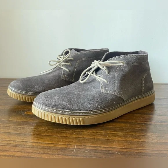 Johnston & Murphy, 11.5, mens gray suede lace up chukka boot like new condition - Picture 2 of 11